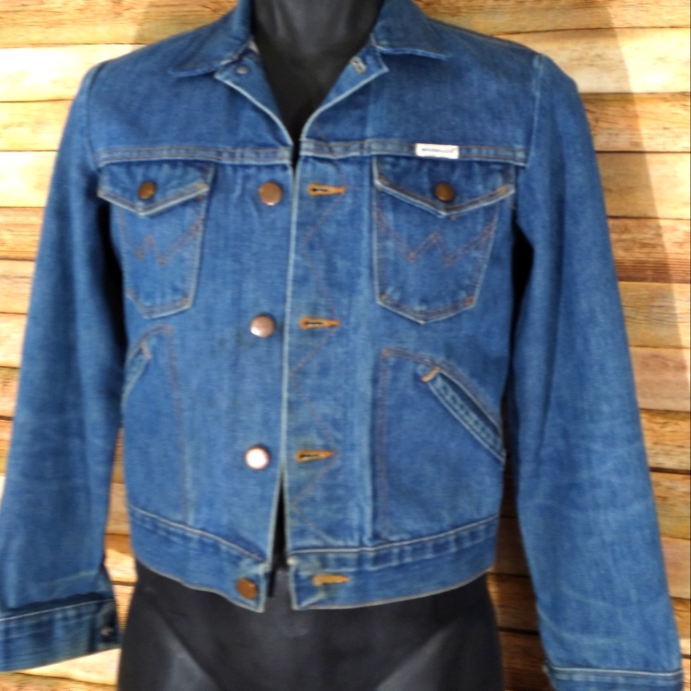 Vintage 80s Wrangler Denim Jacket Trucker Jean  Women's Small Boys Large